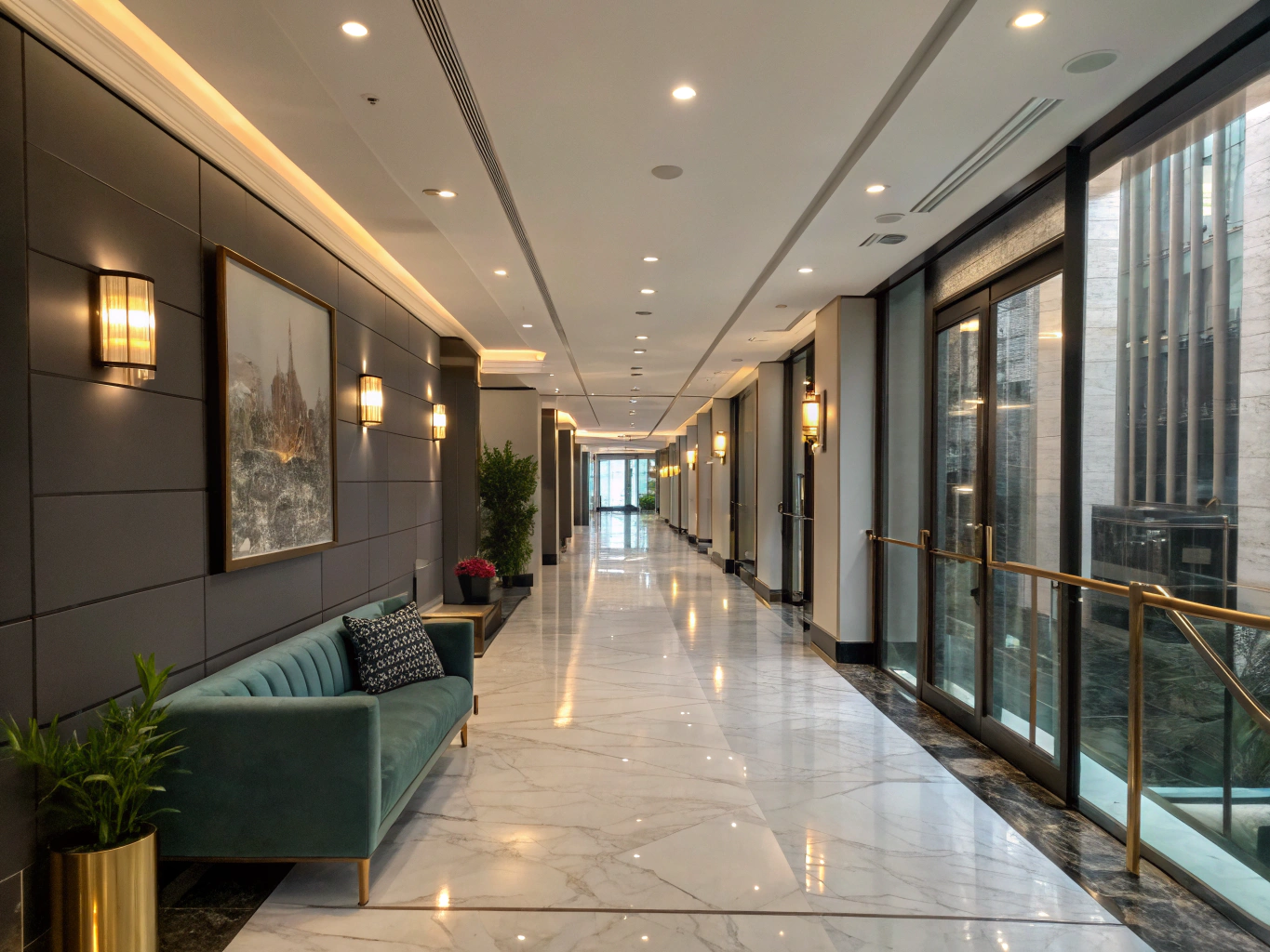 Hotel corridor panelling work